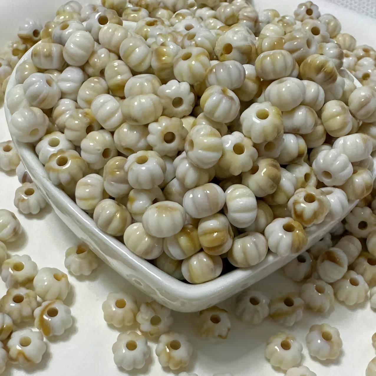 60pcs Bohemian Light-Colored Round Beads, DIY Jewelry